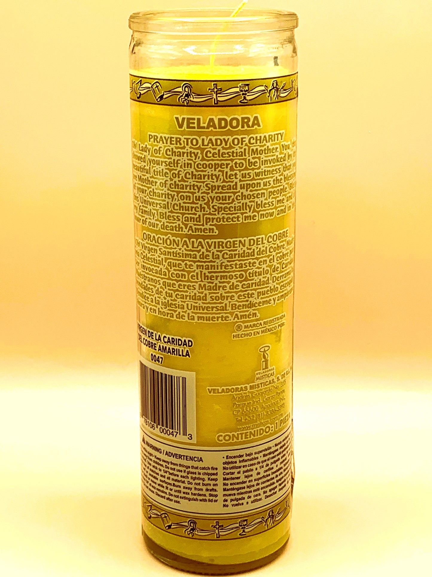 7 Days the Lady of Charity Candle Regular Size with Image