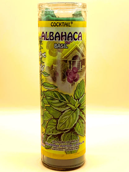 7 Days Albahaca Candle Regular Size with Image