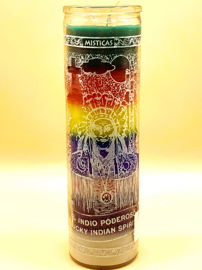 7 Days Indio Poderoso 7 Colores, Powerful Indian 7 Colors Candle Regular size image