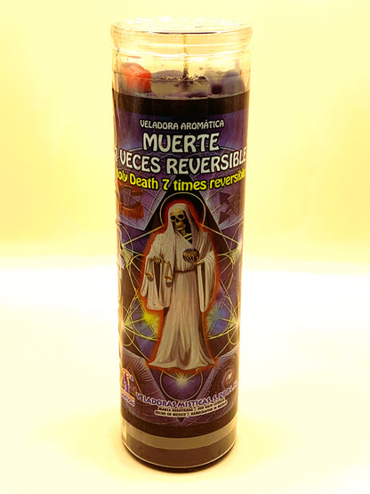 7 Days Muerte 7 Veces Reversible, Reversable Death 7 times Candle Regular size image