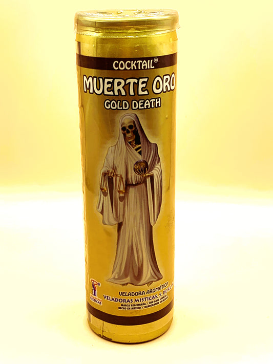 7 Days Muerte Oro, Holy Death Gold Candle Regular size image