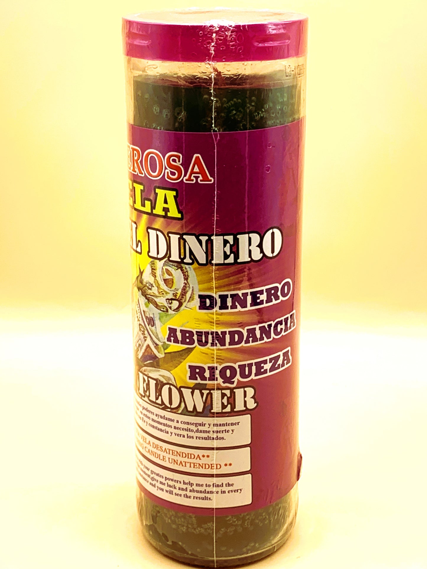 10 Days Poderosa Vela Flor del Dinero, Money Flower Candle Large size image