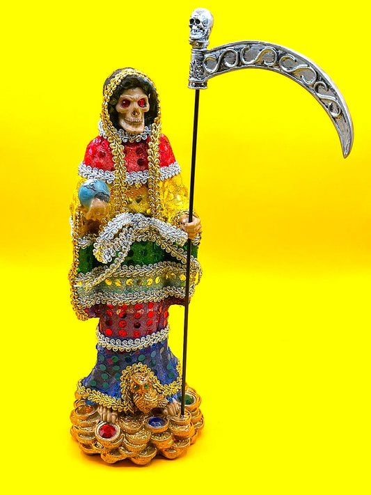 Santa Muerte Capa de Colores, Cape of Colors Statue