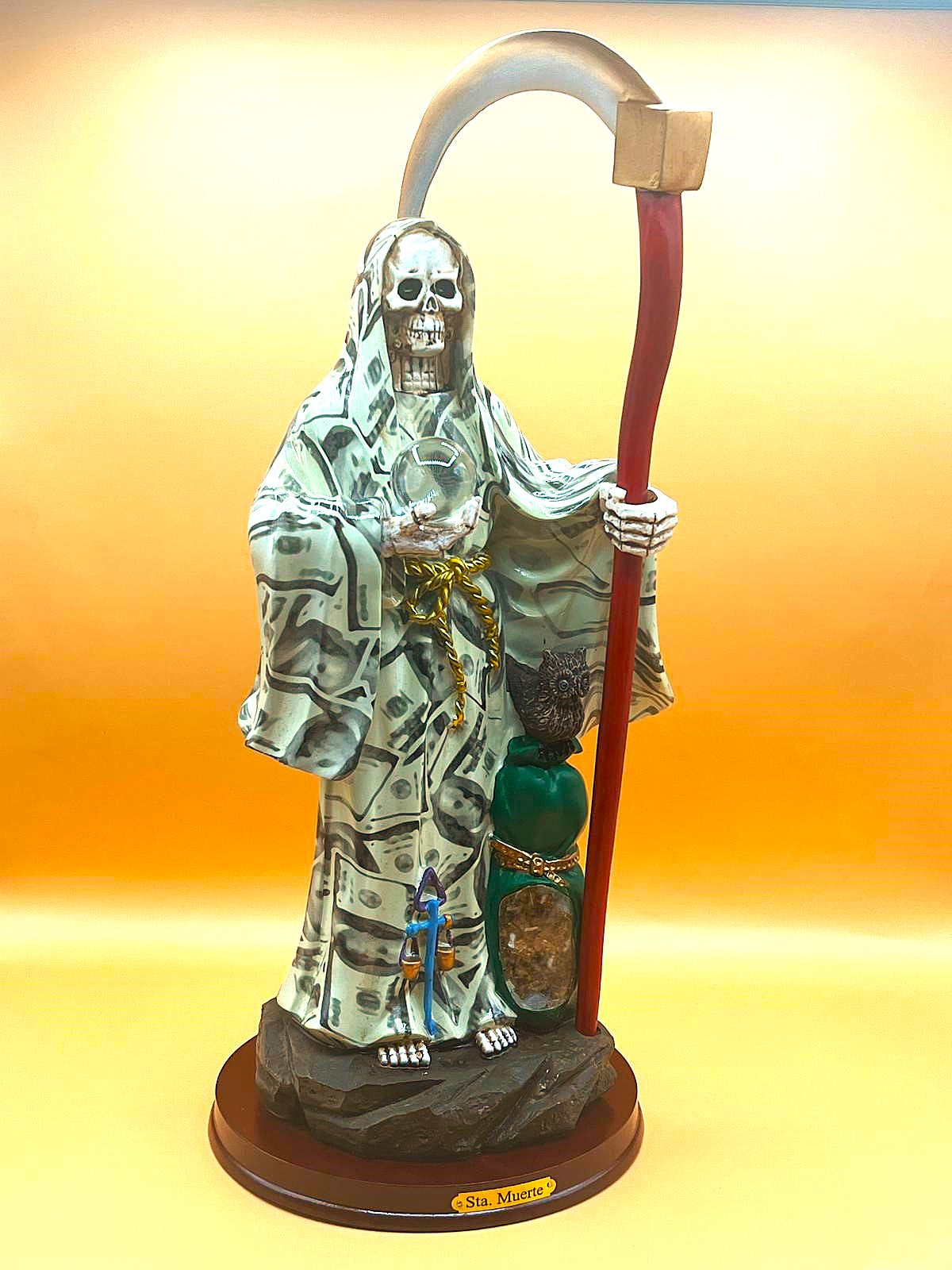 Santa Muerte Manto de Dinero, Cape of money Statue