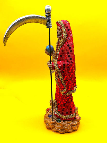 Santa Muerte Manto Rojo, Red Cape Statue