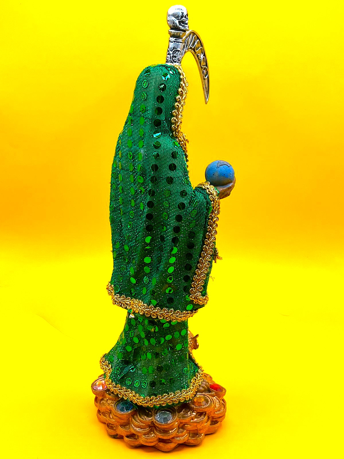 Santa Muerte Manto Verde, Green Cape Statue