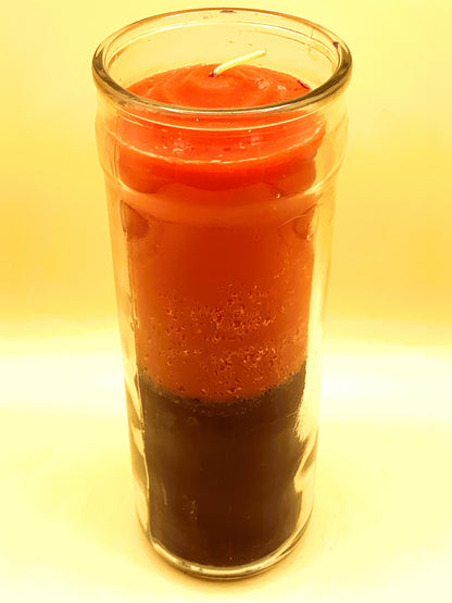 10 Days Rojo y Negro, Red and Black Candle Large Size Plain Color