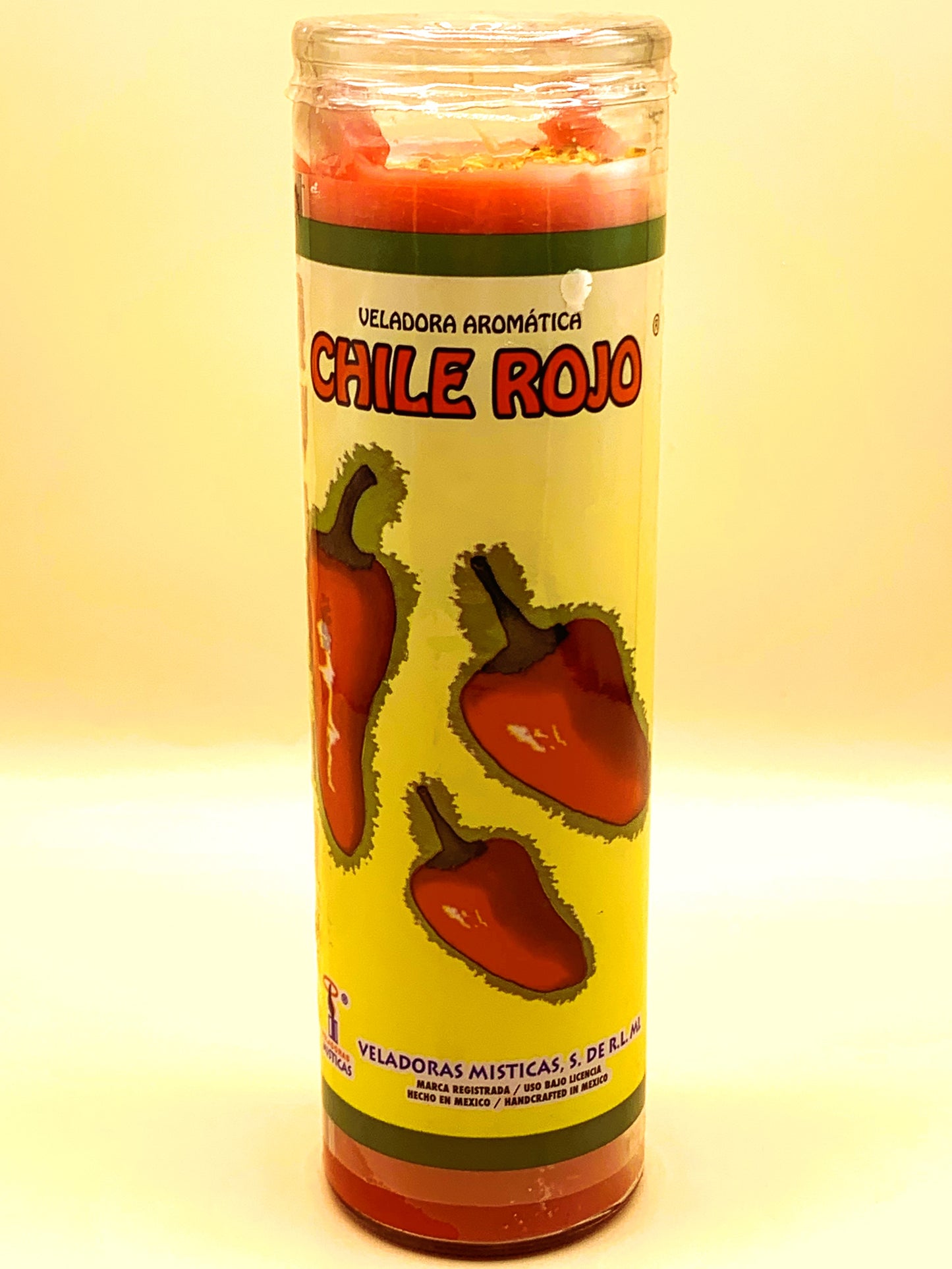 7 Days Chile Rojo, Red Chile Candle Regular Size with Image