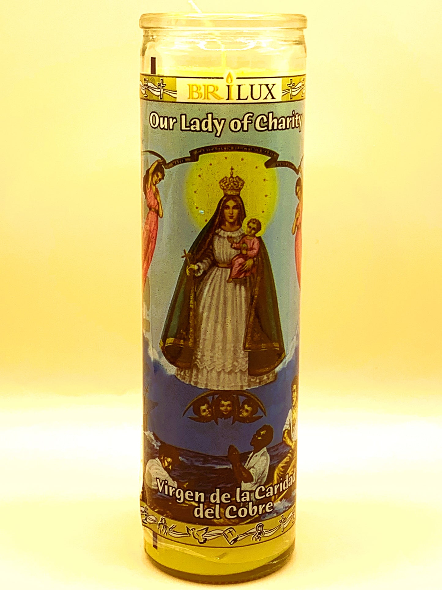 7 Days the Lady of Charity Candle Regular Size with Image