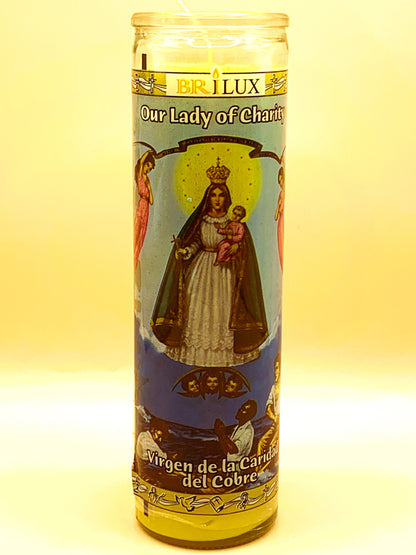 7 Days the Lady of Charity Candle Regular Size with Image